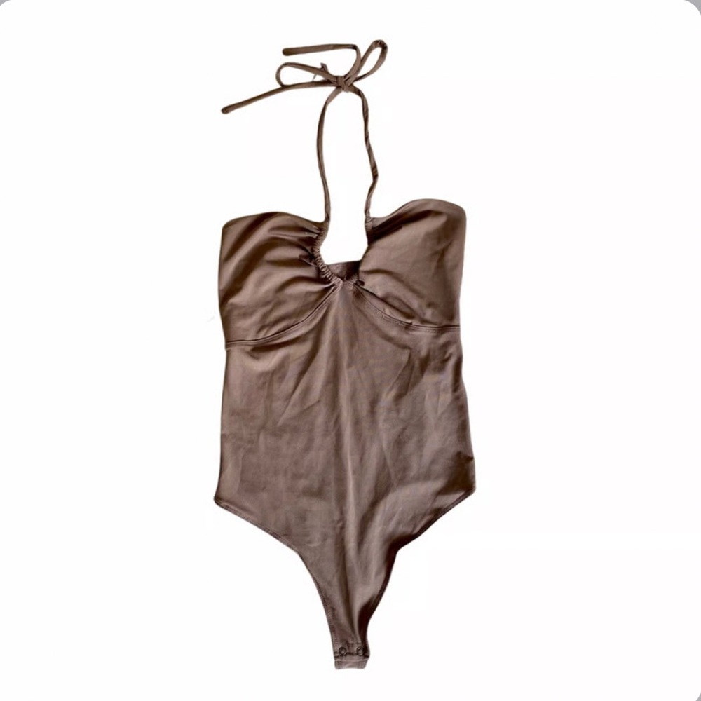 Abercrombie & Fitch brown halter bodysuit